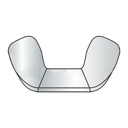 Newport Fasteners Wing Nut, M6-1.00, Steel, Zinc Plated, 14.4 mm Ht, 27.9 in Max Wing Span, 2000 PK 215546